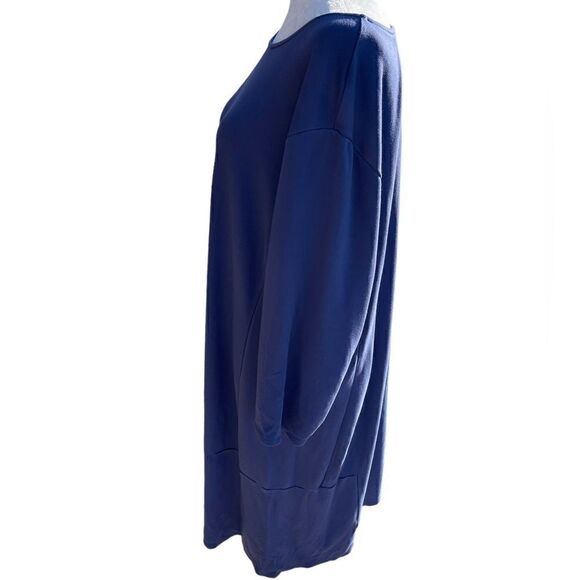J Jill Extra Blue seamed ponte 3/4 Sleeve Midi Dress, Size X3 - Picture 3 of 14